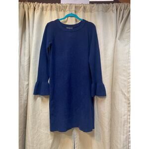 Banana Republic Washable Wool Blend Long Sleeve Sweate Dress Sz S Navy New